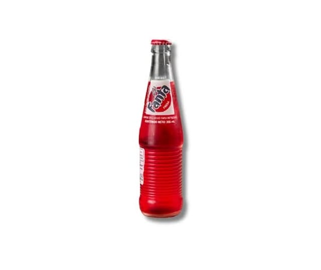 Mexican Fanta Strawberry Bottle.