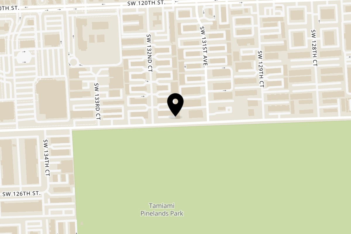 Map showing the location of Shahs of Kabob Kendall on 13299 SW 124th St in Miami